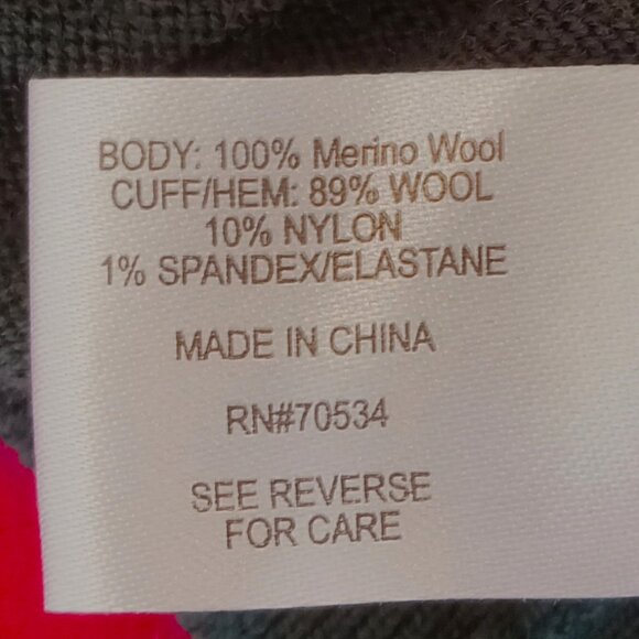 Orvis 100% MERINO WOOL Forest Green 1/4-Zip Sweater w/Leather Zipper Trim - Picture 7 of 7